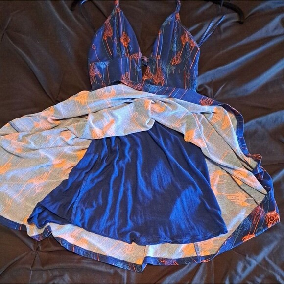 Free People Dress Tropical Daydream Halter Peacock Asymmetrical Hem Woman's XS - Picture 14 of 16